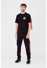 Aeronautica Militare - AERONAUTICA MILITARE Czarny męski bawełniany t-shirt, Rozmiar 3XL. Kolor: czarny. Materiał: bawełna #5