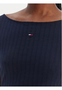 Tommy Jeans T-Shirt Lettuce Edge DW0DW22460 Granatowy Slim Fit. Kolor: niebieski. Materiał: bawełna #2