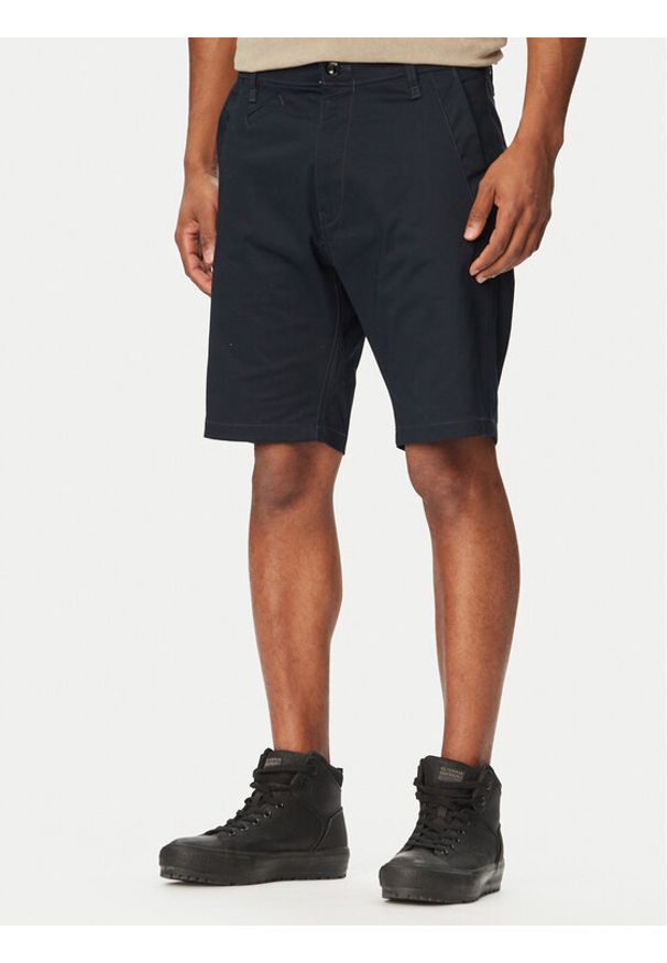 G-Star RAW - G-Star Raw Szorty materiałowe Bronson 3.0 D26337-5126 Granatowy Regular Fit. Kolor: niebieski. Materiał: bawełna