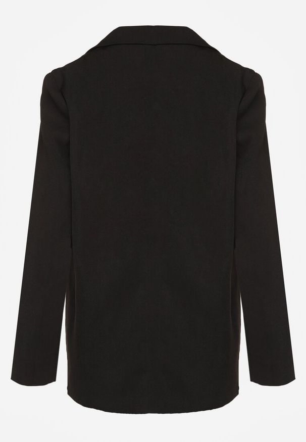 Renee - Czarna Marynarka Dwurzędowa o Kroju Oversize Clasora. Typ kołnierza: golf. Kolor: czarny. Materiał: poliester. Styl: klasyczny