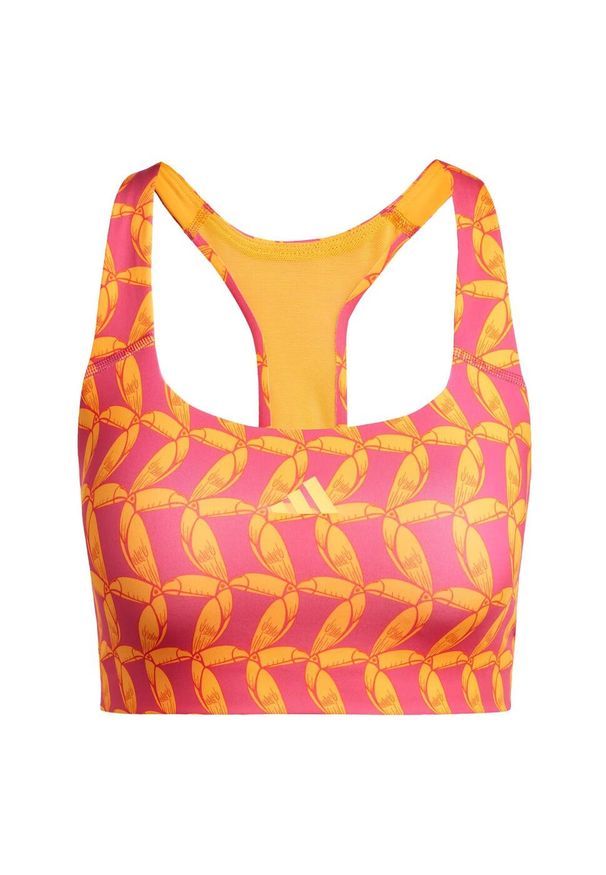 Adidas - Biustonosz adidas x FARM Rio Medium-Support. Kolor: pomarańczowy, różowy, wielokolorowy, żółty. Materiał: materiał. Technologia: ClimaCool (Adidas). Sport: fitness