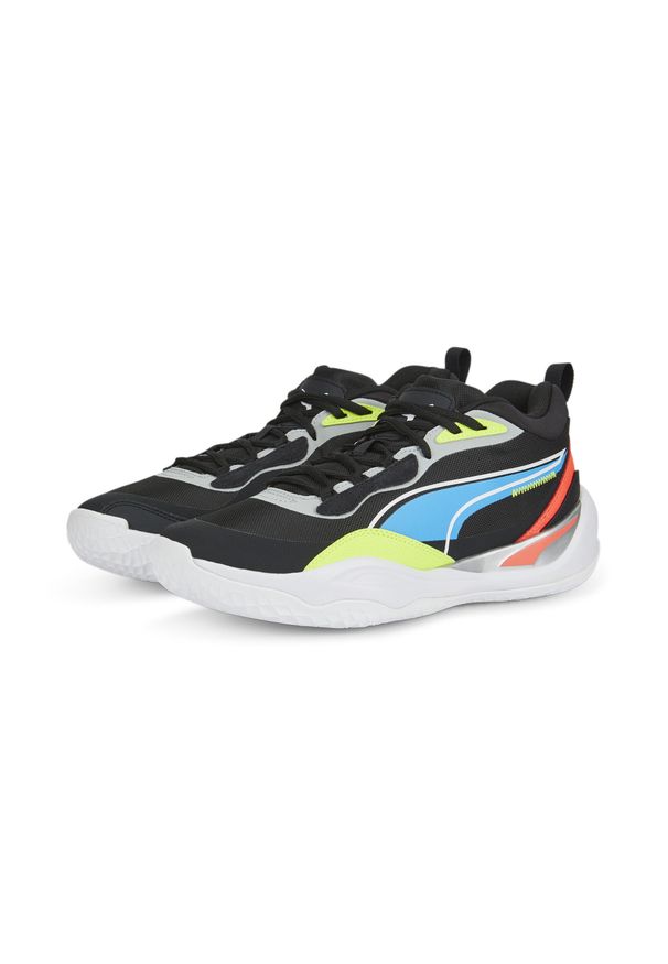 Buty halowe Puma Playmaker Pro. Kolor: wielokolorowy, czarny, zielony. Materiał: materiał, syntetyk, tkanina