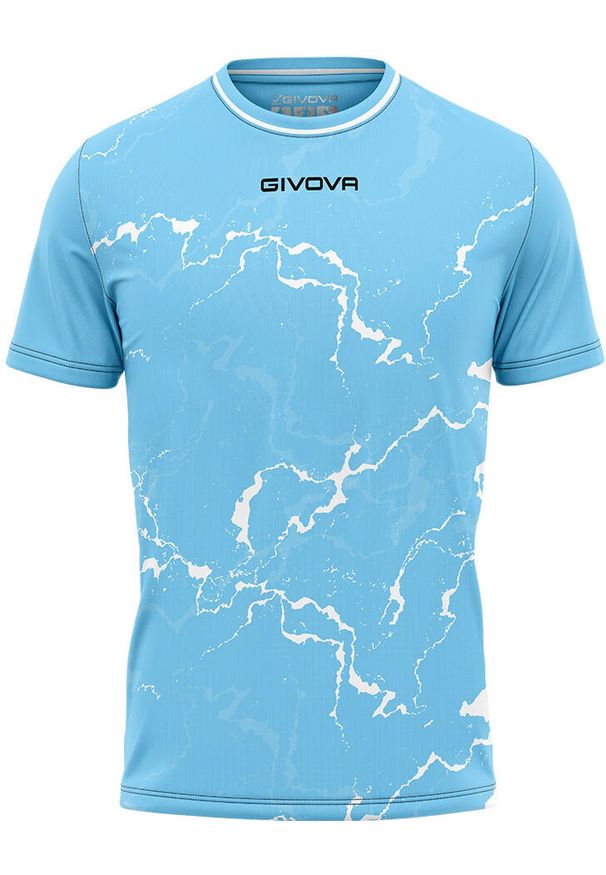 T-shirt Givova Sport XL Grafit - Komfort i Wydajność. Kolor: niebieski, biały, wielokolorowy. Materiał: poliester. Wzór: haft, nadruk. Sport: fitness, piłka nożna