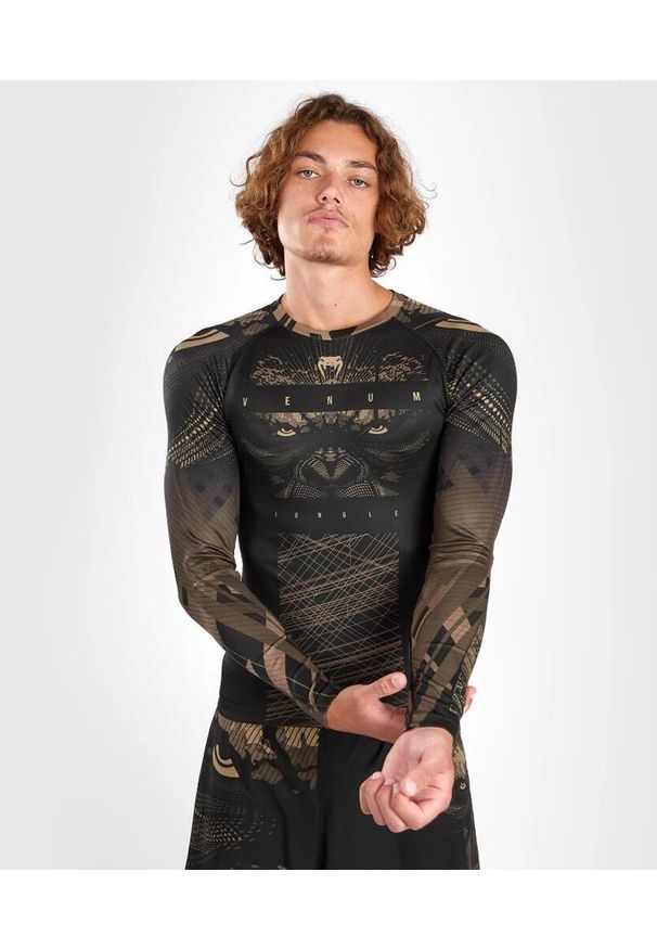 VENUM - Venum Rashguard Męski Gorilla Jungle Długi rękaw. Kolor: czarny. Długość rękawa: długi rękaw. Długość: długie