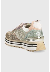 Liu Jo sneakersy WONDER kolor złoty BA3021EX13504178. Nosek buta: okrągły. Zapięcie: sznurówki. Kolor: złoty. Materiał: guma. Obcas: na platformie #3
