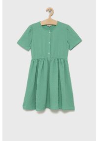 Kids Only sukienka dziecięca kolor zielony mini rozkloszowana. Kolor: zielony. Materiał: tkanina. Długość rękawa: krótki rękaw. Typ sukienki: rozkloszowane. Długość: mini