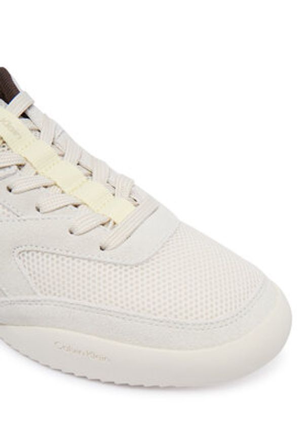 Calvin Klein Sneakersy Low Pro Runner Refl Mesh Sue HW0HW03100 Kremowy. Kolor: kremowy. Materiał: zamsz, skóra