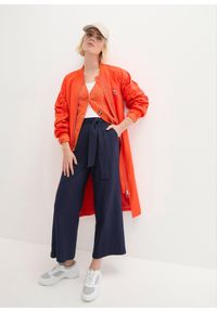 bonprix - Spodnie culotte z przewiewnej mieszanki lnu. Kolor: niebieski. Materiał: len #3