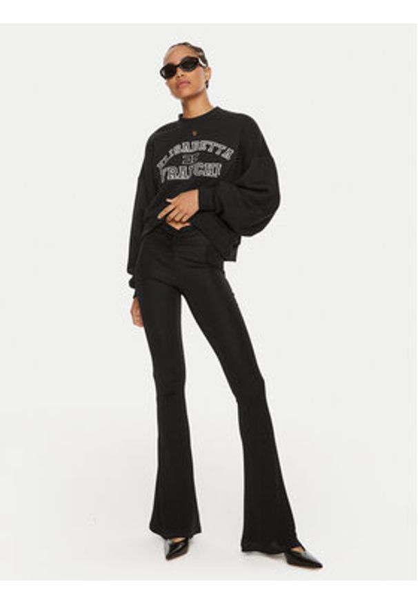 Elisabetta Franchi Bluza MD-003-46E2 Czarny Relaxed Fit. Kolor: czarny. Materiał: bawełna, syntetyk