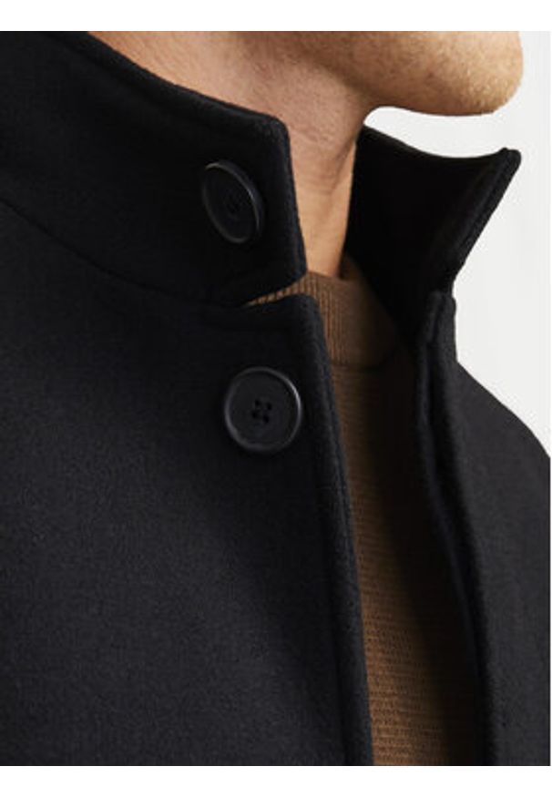 Jack & Jones Płaszcz wełniany Wilson 12259449 Czarny Regular Fit. Kolor: czarny. Materiał: syntetyk