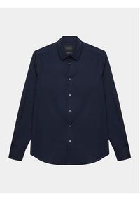 Sisley Koszula 5CNX5QL19 Granatowy Slim Fit. Kolor: niebieski. Materiał: bawełna