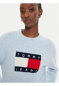 Tommy Jeans Sweter Flag DW0DW18681 Błękitny Relaxed Fit. Kolor: niebieski. Materiał: syntetyk #5