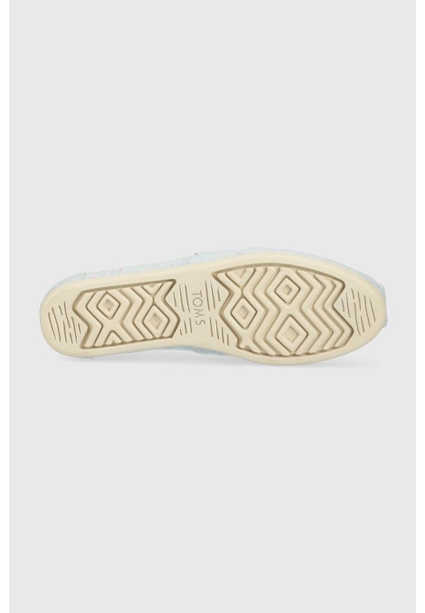 Toms espadryle Alpargata. Nosek buta: okrągły. Kolor: niebieski. Materiał: guma, materiał. Obcas: na obcasie. Wysokość obcasa: niski