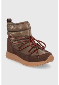 Pepe Jeans Śniegowce kolor brązowy. Nosek buta: okrągły. Zapięcie: sznurówki. Kolor: brązowy. Materiał: guma #2