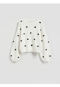 Reserved - Sweter w kropki - wielobarwny. Materiał: wełna, dzianina. Wzór: kropki #1