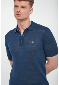Aeronautica Militare - Polo męskie lniane AERONAUTICA MILITARE. Typ kołnierza: polo. Materiał: len #2