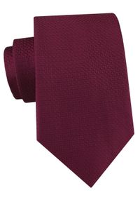 Męski Krawat Alties - Kolor Bordowy z Drobną Fakturą Materiału. Kolor: czerwony. Materiał: materiał. Styl: wizytowy, elegancki #1