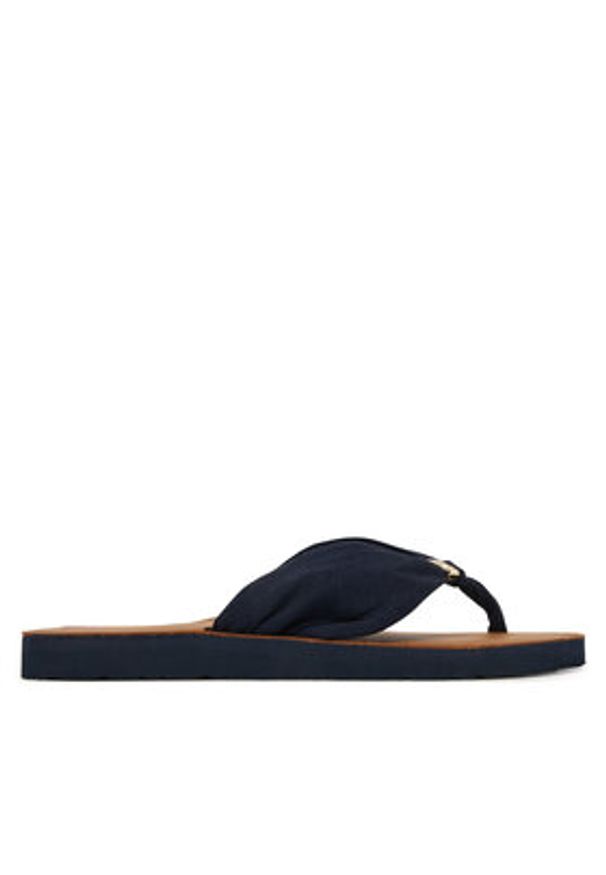 TOMMY HILFIGER - Tommy Hilfiger Japonki Th Ltr Footbed Summer Sandal FW0FW09194 Granatowy. Kolor: niebieski. Materiał: materiał