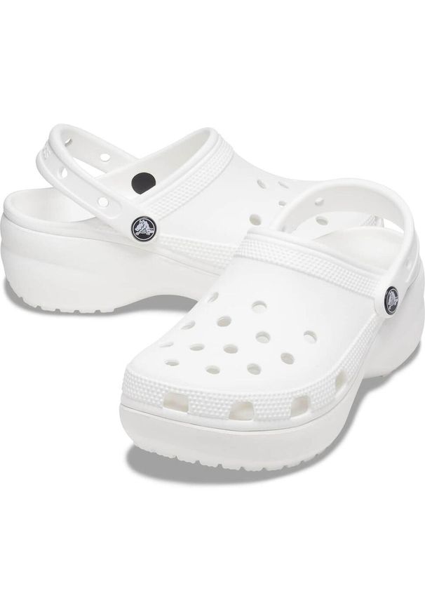 Chodaki damskie Crocs Classic Platform Clog. Kolor: biały. Obcas: na platformie. Styl: sportowy