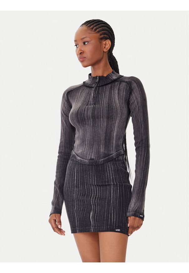 Guess Jeans Bluzka W5BP34 KCTT1 Szary Slim Fit. Kolor: szary. Materiał: bawełna