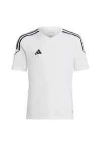 Adidas - Koszulka sportowa dla dzieci adidas Tiro 23 League Jersey. Kolor: biały. Materiał: jersey