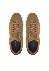 TOMMY HILFIGER - Tommy Hilfiger Sneakersy Th Court Summer Suede FM0FM05517 Brązowy. Kolor: brązowy. Materiał: zamsz, skóra #5