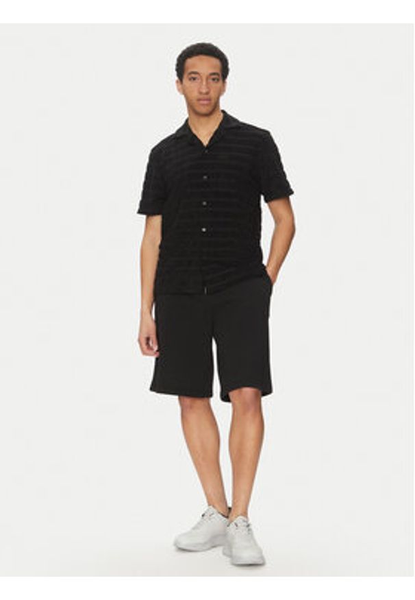 Hugo - HUGO Koszula Ellino 50539351 Czarny Relaxed Fit. Kolor: czarny. Materiał: bawełna
