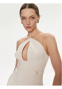 Elisabetta Franchi Sukienka koktajlowa AB-514-41E2-V300 Beżowy Slim Fit. Kolor: beżowy. Materiał: syntetyk. Styl: wizytowy #3