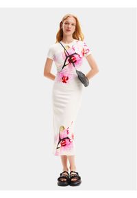 Desigual Sukienka letnia Lila 24SWVK41 Biały Regular Fit. Kolor: biały. Materiał: wiskoza. Sezon: lato