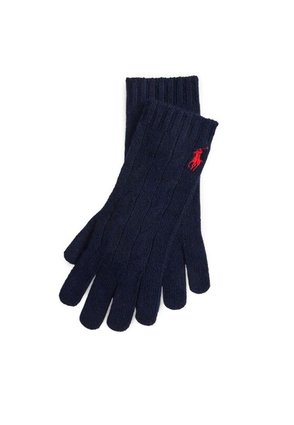 Polo Ralph Lauren Rękawiczki 455981440005 Granatowy. Kolor: niebieski. Materiał: wełna, materiał