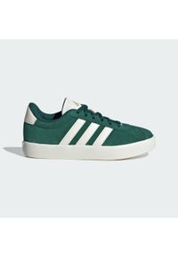 Adidas - Buty VL Court 3.0 Kids. Kolor: żółty, biały, wielokolorowy, zielony. Materiał: zamsz, materiał