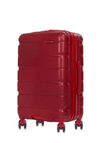 Ochnik - Komplet walizek na kółkach 19'/24'/28'. Kolor: czerwony. Materiał: materiał, poliester, guma