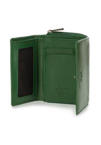 Wittchen - Damski portfel z gładkiej skóry dwustronny mały zielony. Kolor: zielony. Materiał: skóra. Wzór: gładki #2