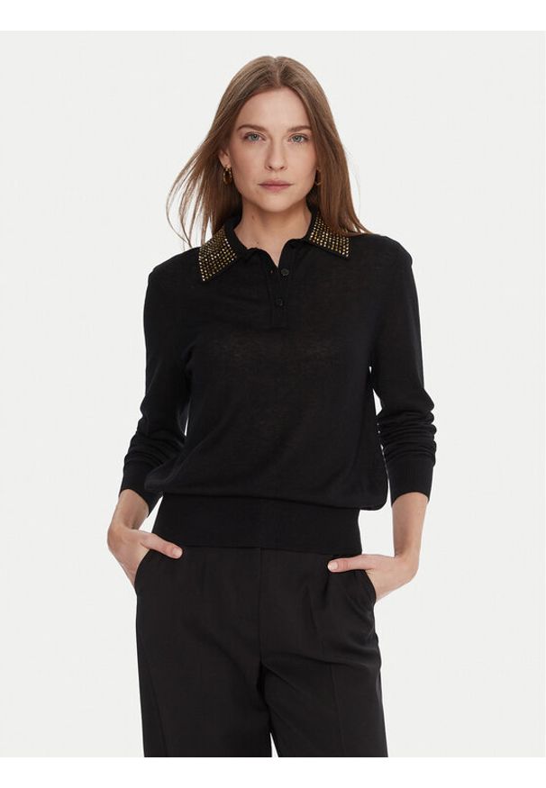 Lola Casademunt by Maite Sweter MF2511006 Czarny Regular Fit. Kolor: czarny. Materiał: syntetyk