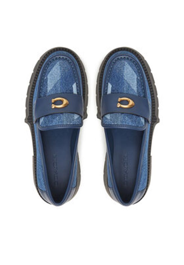Coach Loafersy Leah CAR48 Niebieski. Kolor: niebieski. Materiał: materiał