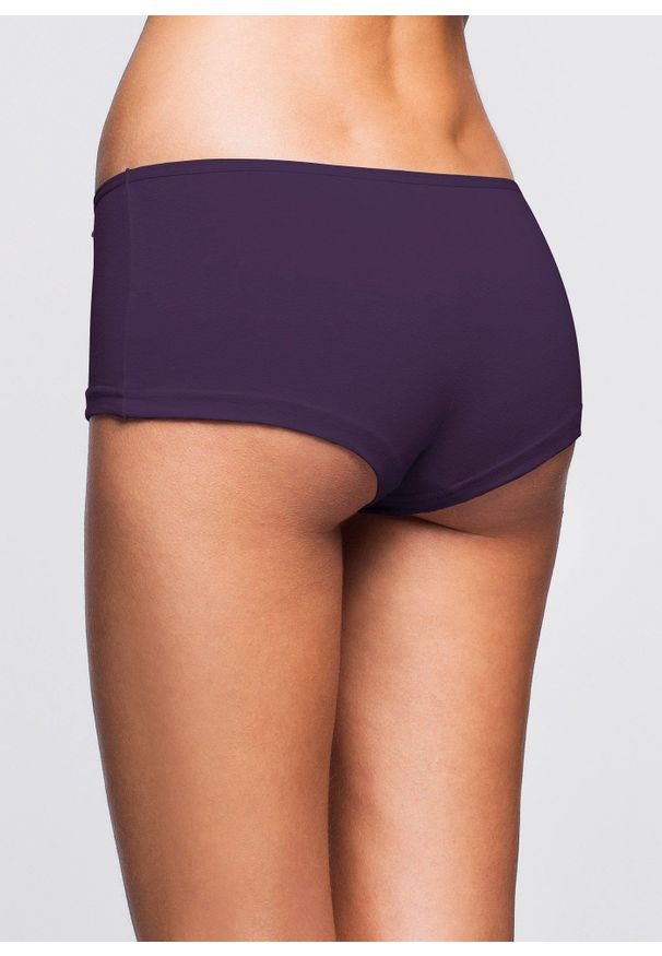bonprix - Figi panty (5 par). Kolor: fioletowy. Materiał: materiał. Wzór: aplikacja, gładki, kwiaty