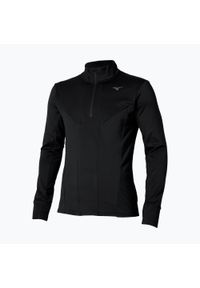 Bluza do biegania męska Mizuno Active Warm Half Zip black. Kolor: czarny. Sport: bieganie