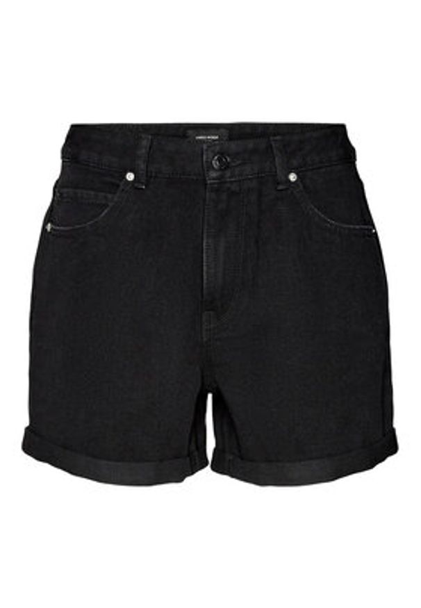 Vero Moda Szorty jeansowe Zuri 10279493 Czarny Regular Fit. Kolor: czarny. Materiał: bawełna