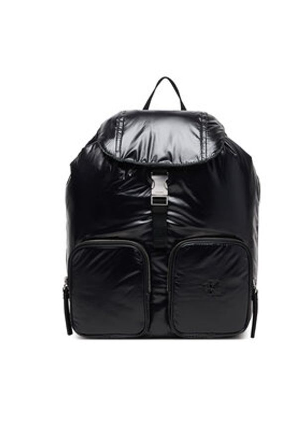 Calvin Klein Plecak Pocket Nylon Flap Backpack LV04F3406G Czarny. Kolor: czarny. Materiał: skóra