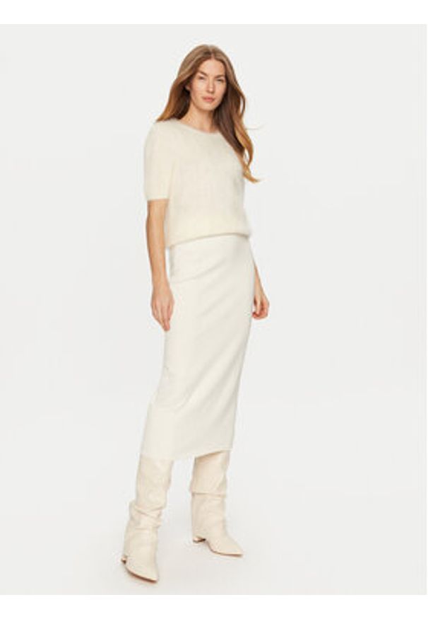 ViCOLO Sweter 22018S Écru Regular Fit. Materiał: kaszmir