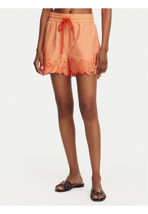 Vero Moda Szorty sportowe Lucia 10350997 Pomarańczowy jasny Regular Fit. Kolor: pomarańczowy. Materiał: bawełna