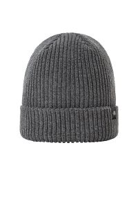 Czapka The North Face Beanie Fisherman 0A55JGDYY1 - szara. Kolor: szary. Materiał: poliester, materiał. Wzór: aplikacja. Styl: klasyczny, casual