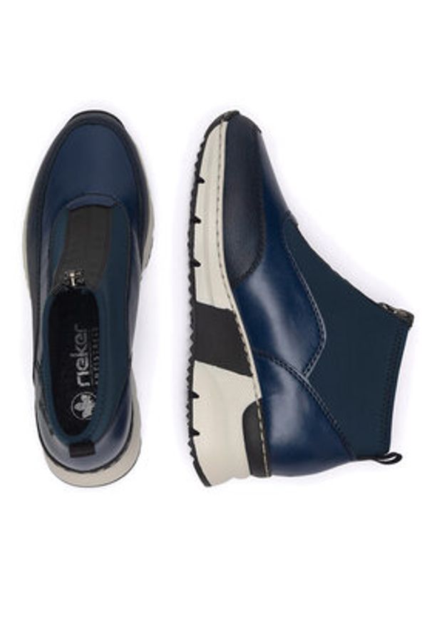 Rieker Sneakersy N6352-14 Niebieski. Kolor: niebieski. Materiał: materiał