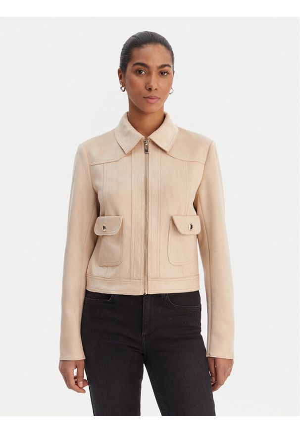 Morgan Kurtka z imitacji skóry 261-GELATO Beżowy Slim Fit. Kolor: beżowy. Materiał: skóra