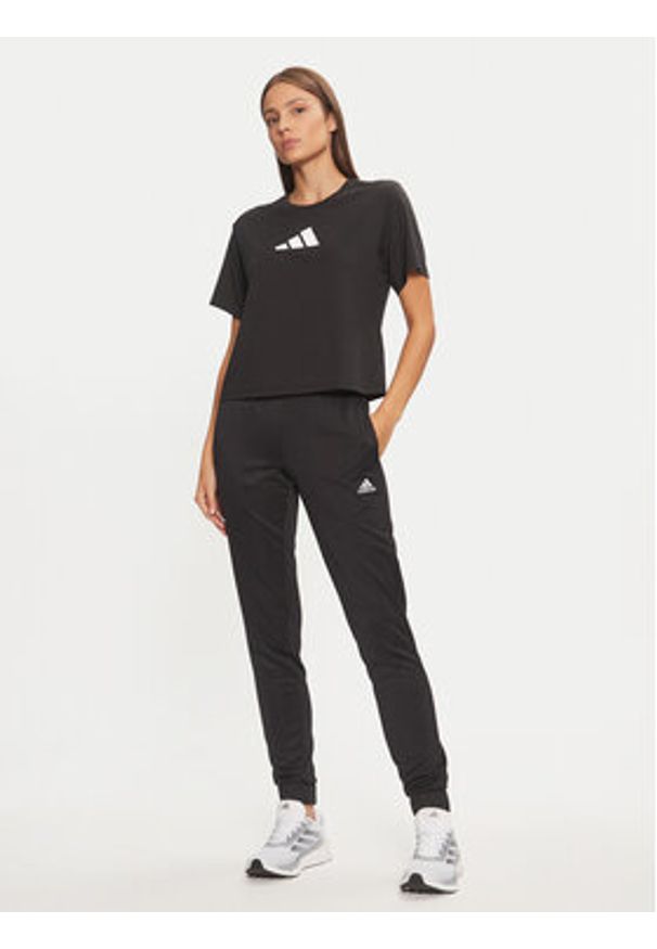 Adidas - adidas Koszulka techniczna Train Essentials Big Logo JG8614 Czarny Regular Fit. Kolor: czarny. Materiał: syntetyk