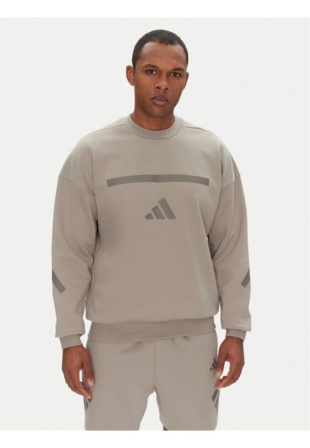 Adidas - adidas Bluza Z.N.E. JP0383 Beżowy Loose Fit. Kolor: beżowy. Materiał: syntetyk, bawełna