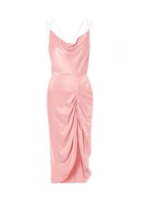 AGGI - Różowa sukienka AVA PRETTY. Typ kołnierza: dekolt woda. Kolor: różowy, wielokolorowy, fioletowy. Długość rękawa: na ramiączkach #2