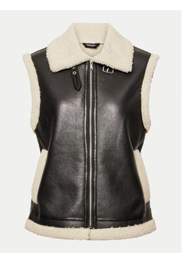 Pieces Bezrękawnik Janelle 17152466 Czarny Regular Fit. Kolor: czarny. Materiał: skóra. Długość rękawa: bez rękawów