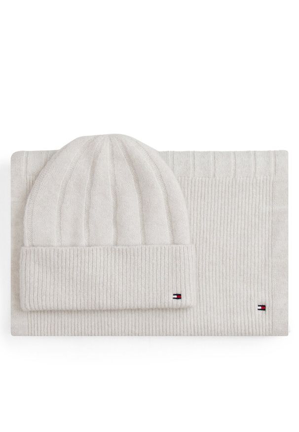 TOMMY HILFIGER - Zestaw Szalik i Czapka Tommy Hilfiger. Kolor: beżowy