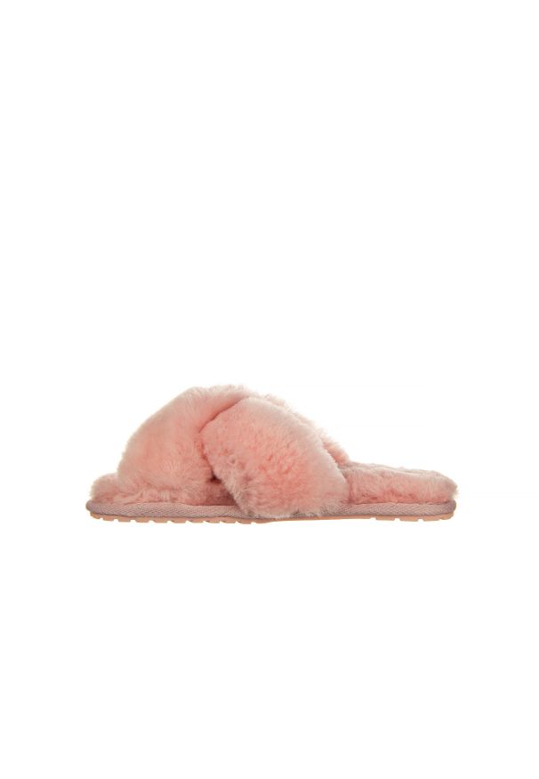 emu - Klapki Emu Mayberry Baby Pink 119132, Róż, Futro naturalne. Kolor: różowy. Materiał: skóra. Wzór: paski. Styl: elegancki
